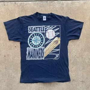 Vintage 90s Logo 7 Seattle Mariners MLB Baseball Tee size L